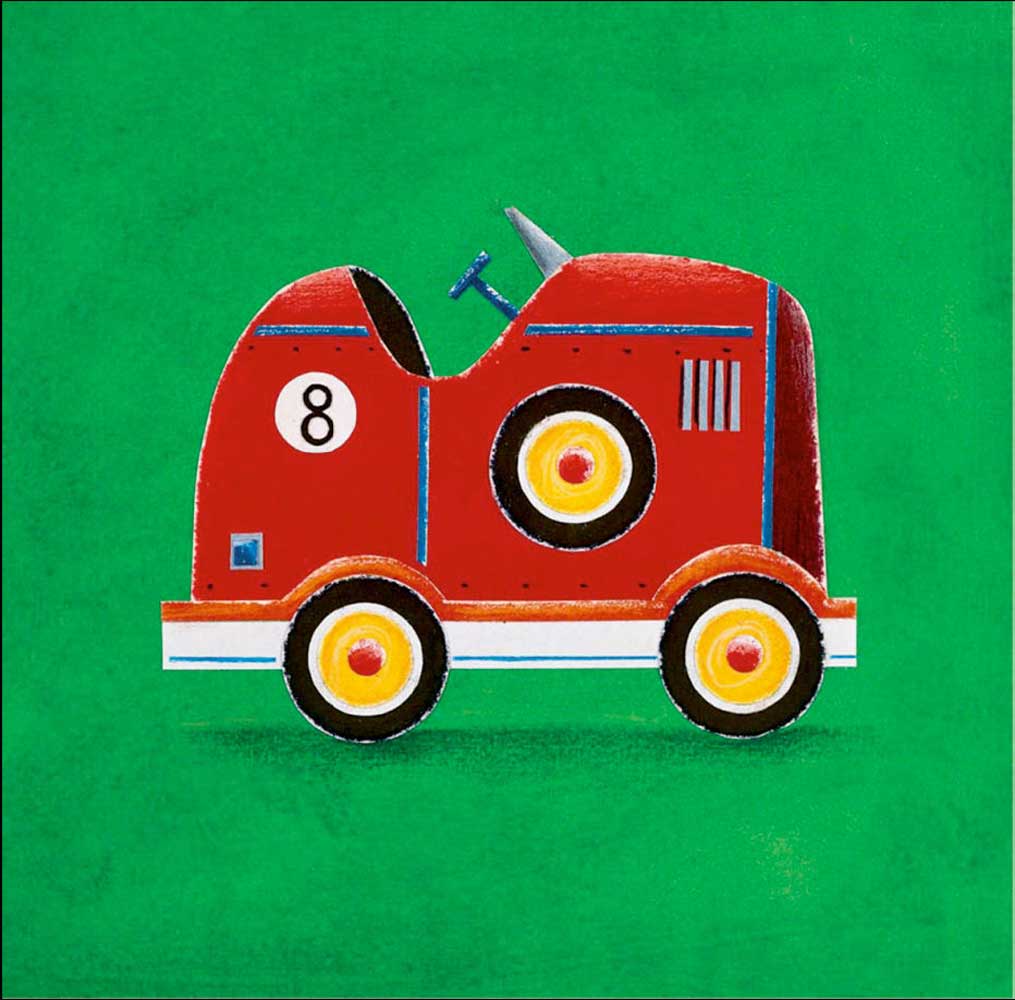 Sarah Battle - Kunstdruck / Art Poster - Red Racing Car - Number 8 