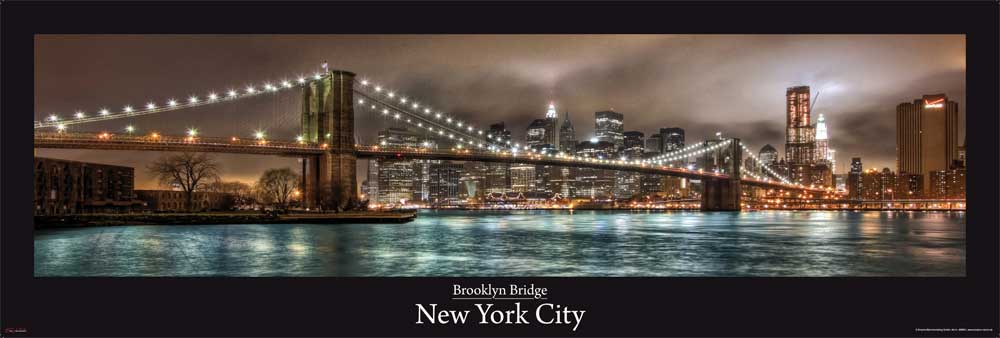 New York - Slim-Poster - Brooklyn Bridge HDR