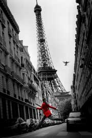 Paris Red Coat Eiffelturm colourligh