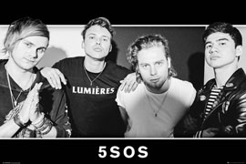 5 Seconds Of Summer Group - Black and White