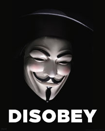 V Mask Guy Fawkes Disobey