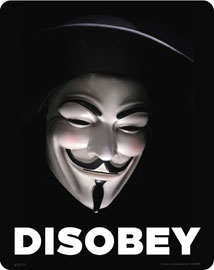 V Mask Guy Fawkes Disobey - Mousepad
